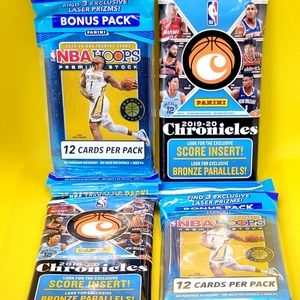4 Pack Lot of 2019 Zion NBA 2 Chronicles x 2 NBA Hoops Bonus Cello packs